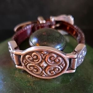 🌹Brighton Silver and Brown Bracelet with Scroll Design